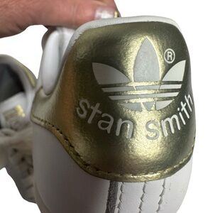 Adidas Stan Smith Cloud White/Gold Metallic Sneakers 7